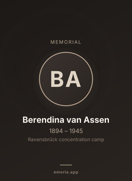 Memorial portrait of Berendina van Assen
