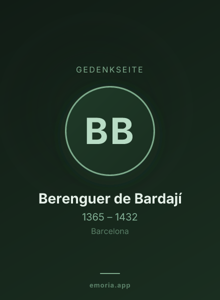 Gedenkportrait von Berenguer de Bardají