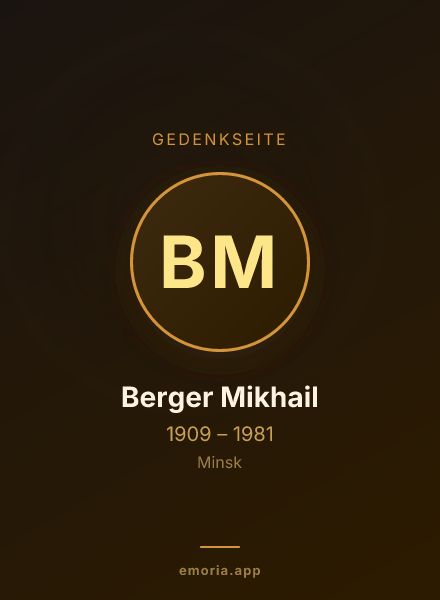 Gedenkportrait von Berger Mikhail