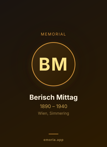 Memorial portrait of Berisch Mittag