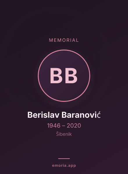 Memorial portrait of Berislav Baranović