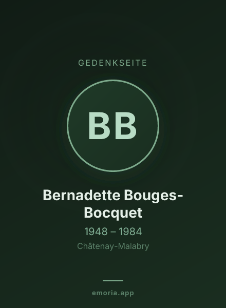 Gedenkportrait von Bernadette Bouges-Bocquet