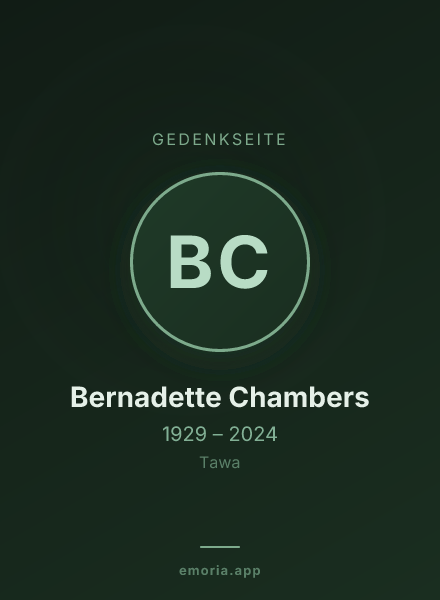 Gedenkportrait von Bernadette Chambers