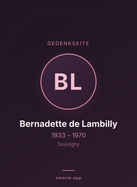 Gedenkportrait von Bernadette de Lambilly