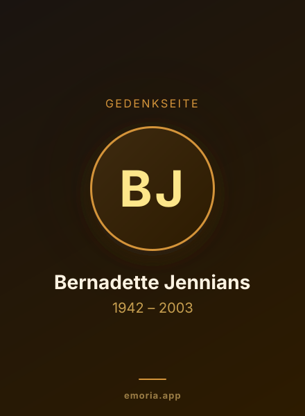 Gedenkportrait von Bernadette Jennians