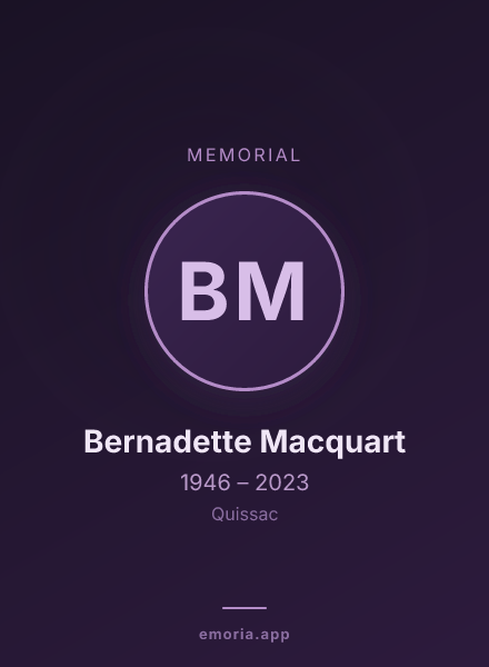 Memorial portrait of Bernadette Macquart