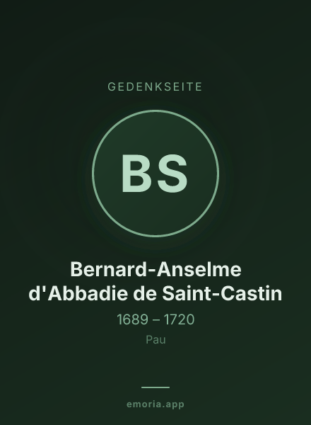 Gedenkportrait von Bernard-Anselme d'Abbadie de Saint-Castin