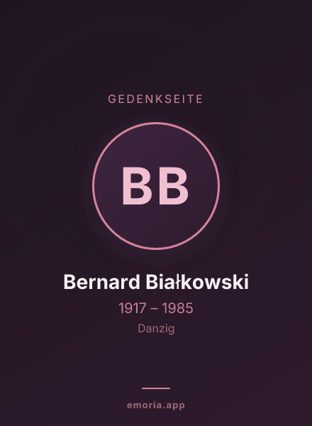 Gedenkportrait von Bernard Białkowski