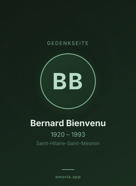 Gedenkportrait von Bernard Bienvenu