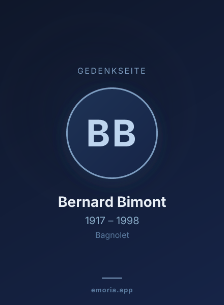 Gedenkportrait von Bernard Bimont