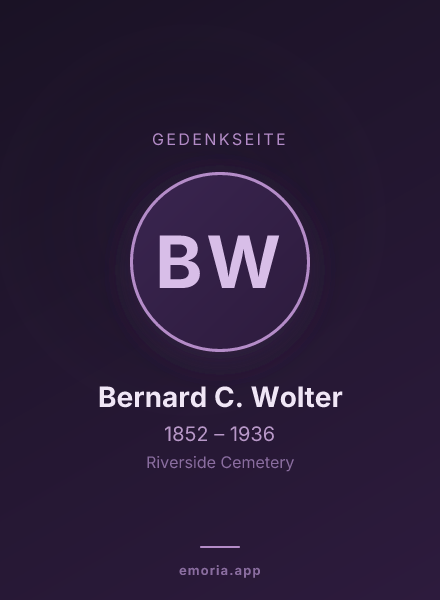 Gedenkportrait von Bernard C. Wolter
