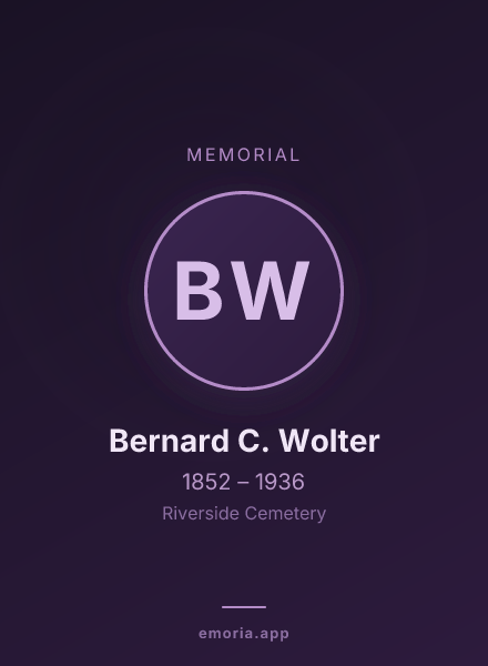 Memorial portrait of Bernard C. Wolter