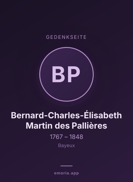 Gedenkportrait von Bernard-Charles-Élisabeth Martin des Pallières