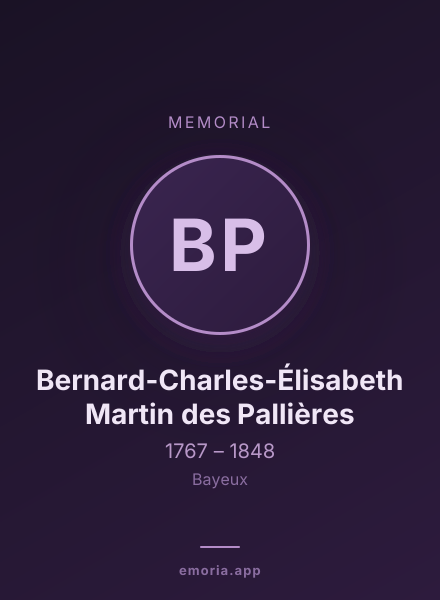 Memorial portrait of Bernard-Charles-Élisabeth Martin des Pallières