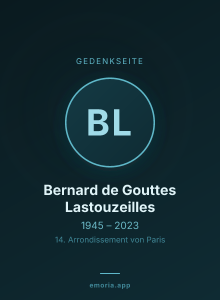 Gedenkportrait von Bernard de Gouttes Lastouzeilles