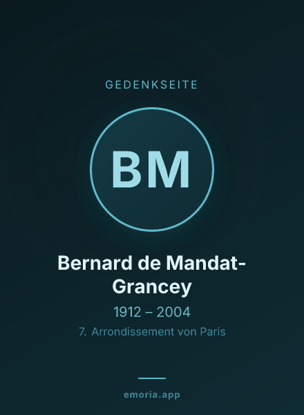 Gedenkportrait von Bernard de Mandat-Grancey