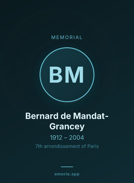 Memorial portrait of Bernard de Mandat-Grancey