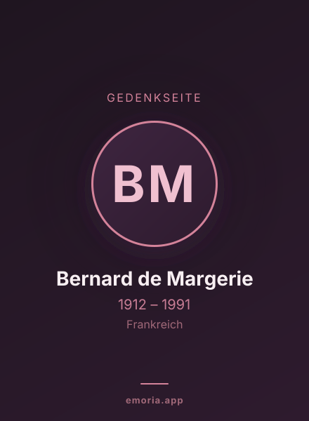 Gedenkportrait von Bernard de Margerie