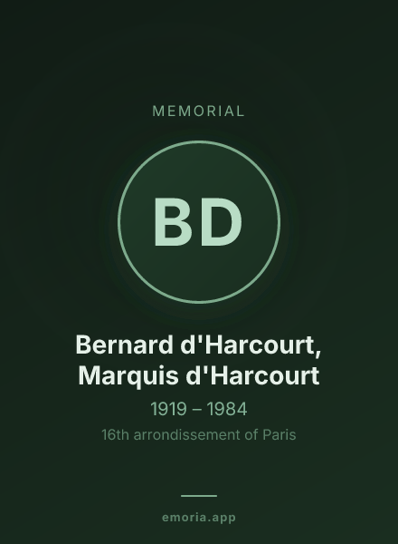 Memorial portrait of Bernard d'Harcourt, Marquis d'Harcourt