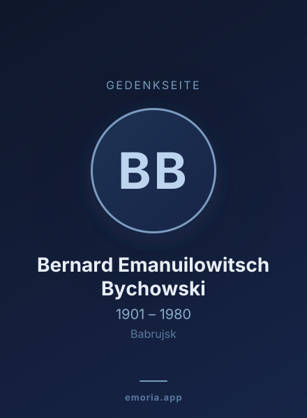 Gedenkportrait von Bernard Emanuilowitsch Bychowski