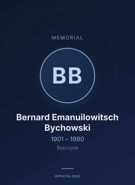 Memorial portrait of Bernard Emanuilowitsch Bychowski