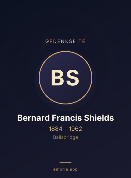 Gedenkportrait von Bernard Francis Shields