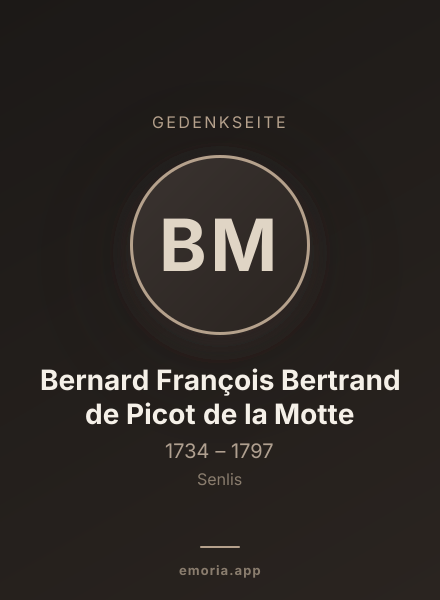 Gedenkportrait von Bernard François Bertrand de Picot de la Motte