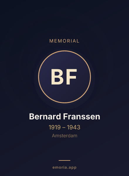 Memorial portrait of Bernard Franssen
