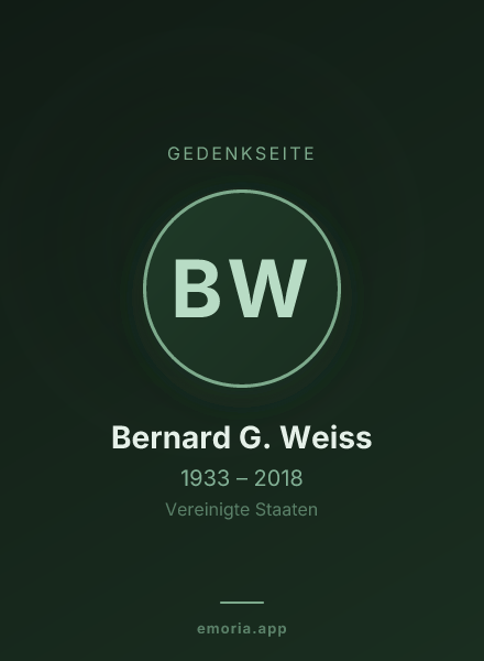 Gedenkportrait von Bernard G. Weiss
