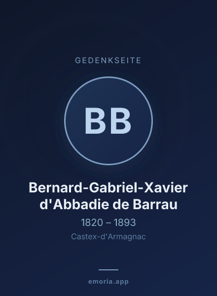 Gedenkportrait von Bernard-Gabriel-Xavier d'Abbadie de Barrau