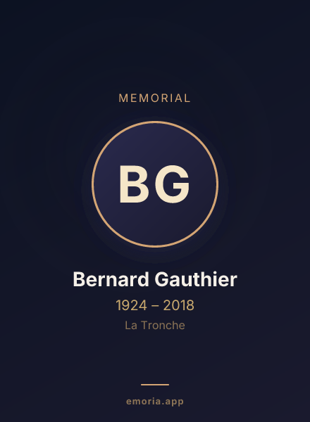 Memorial portrait of Bernard Gauthier