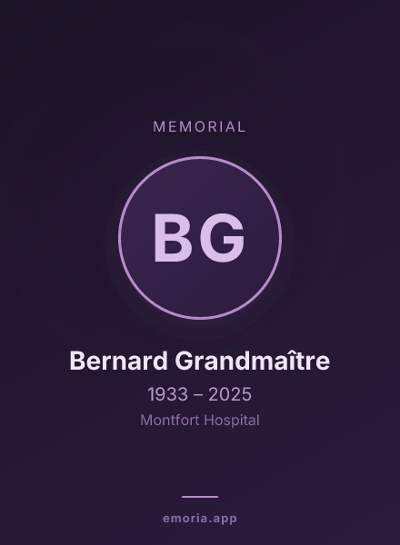 Memorial portrait of Bernard Grandmaître