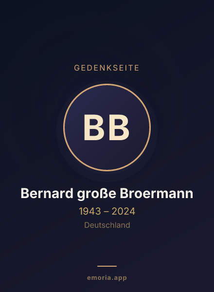 Gedenkportrait von Bernard große Broermann