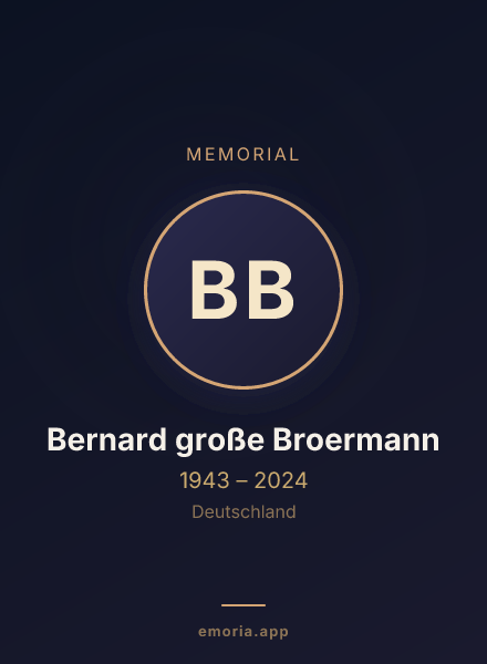 Memorial portrait of Bernard große Broermann