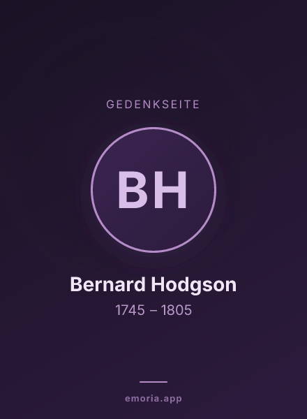 Gedenkportrait von Bernard Hodgson
