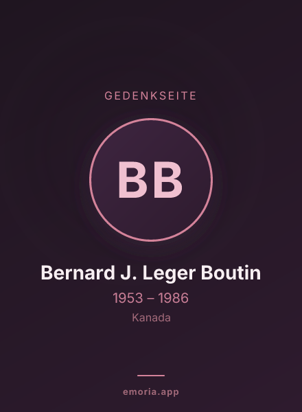 Gedenkportrait von Bernard J. Leger Boutin