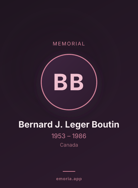 Memorial portrait of Bernard J. Leger Boutin