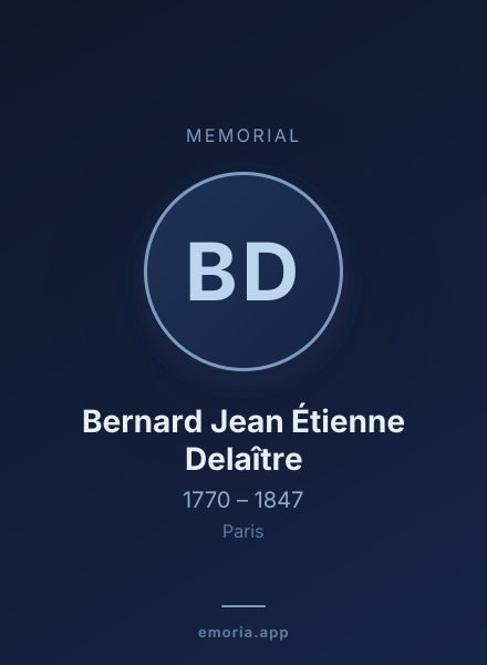 Memorial portrait of Bernard Jean Étienne Delaître