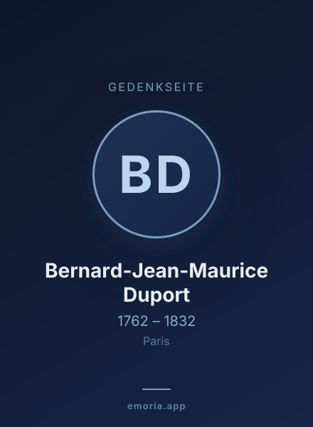 Gedenkportrait von Bernard-Jean-Maurice Duport