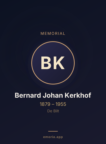 Memorial portrait of Bernard Johan Kerkhof