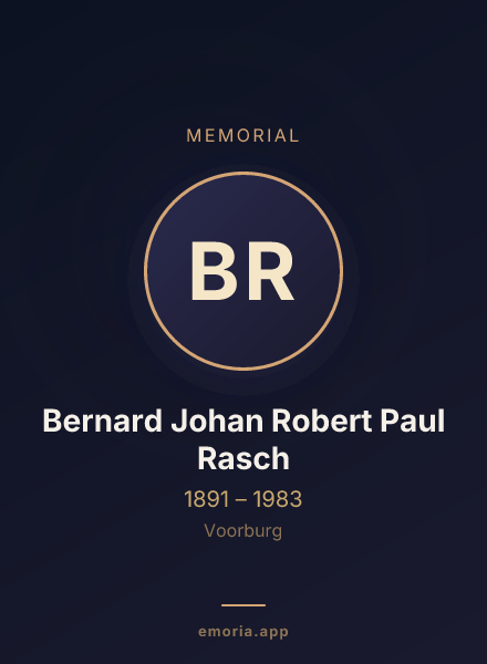 Memorial portrait of Bernard Johan Robert Paul Rasch