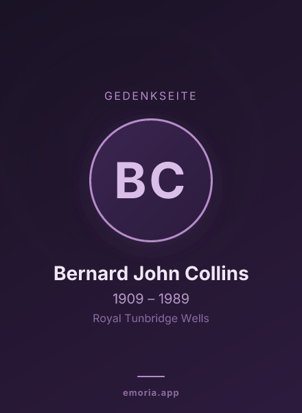 Gedenkportrait von Bernard John Collins
