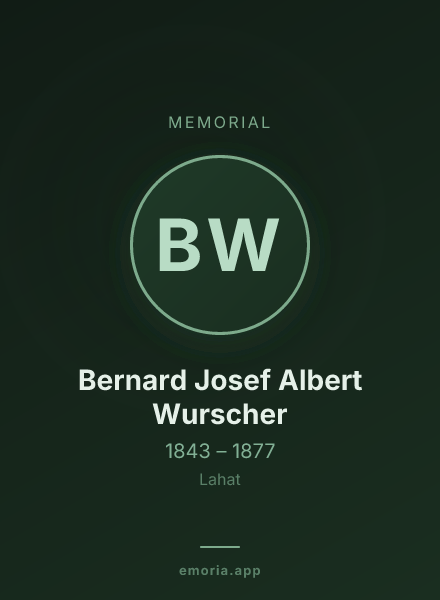 Memorial portrait of Bernard Josef Albert Wurscher