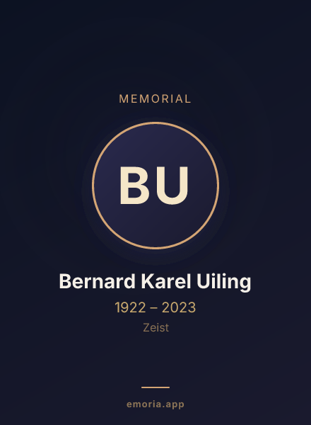 Memorial portrait of Bernard Karel Uiling