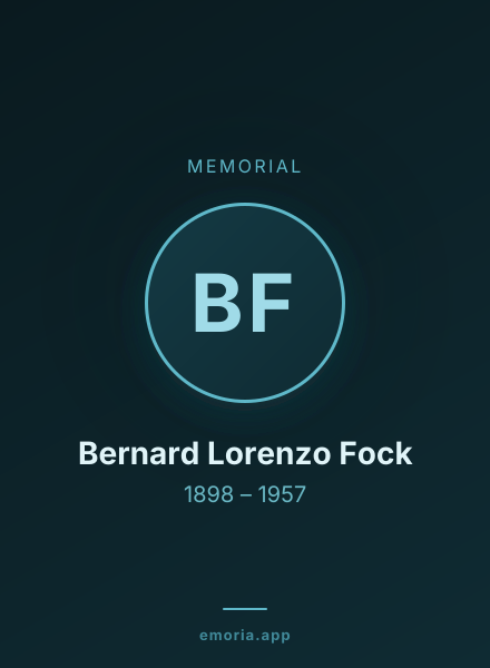 Memorial portrait of Bernard Lorenzo Fock