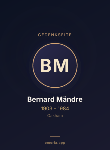 Gedenkportrait von Bernard Mändre