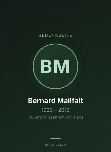 Gedenkportrait von Bernard Mailfait