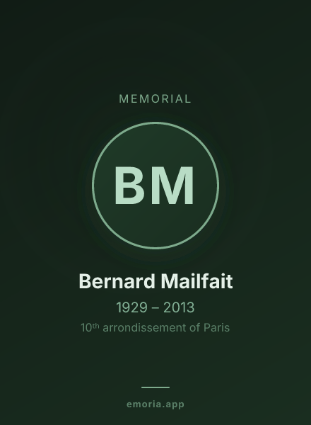 Memorial portrait of Bernard Mailfait