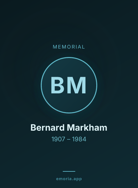 Memorial portrait of Bernard Markham