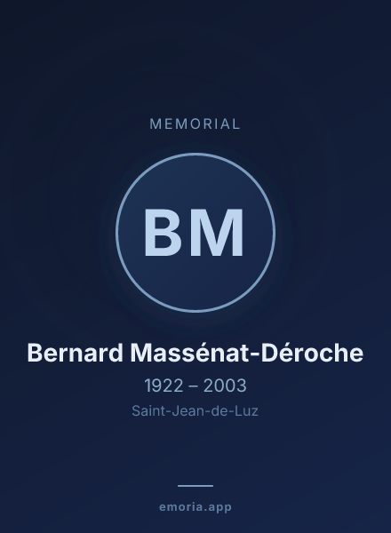 Memorial portrait of Bernard Massénat-Déroche